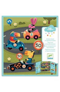 djeco pegatinas reposicionables los coches-3070900090736
