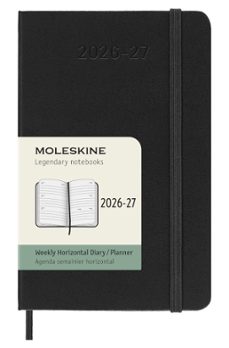 agenda 18 meses 2026-2027 semana horizontal pocket negra tapa dur a-8056999279936