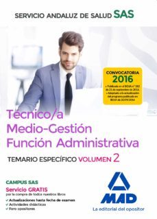 tecnico/a medio-gestion funcion administrativa del sas opcion administracion general. temario especifico volumen 2-9788414201916