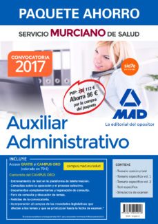 paquete ahorro auxiliar administrativo del servicio murciano de salud. (incluye temario parte general y test;-9788414204016