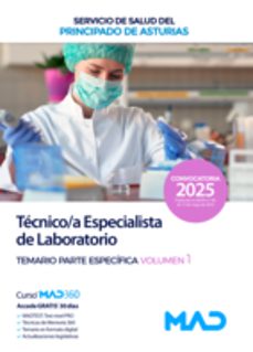 técnico/a especialista de laboratorio temario parte específica volumen 1-9788414296516