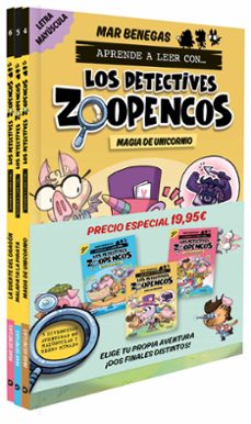 pack aprende a leer con... ¡los detectives zoopencos! 4, 5 y 6: e n letra mayúscu-mar benegas-9788408299226