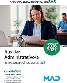 auxiliar administrativo / a del servicio andaluz de salud (sas). temario especifico volumen 2-9791370283926