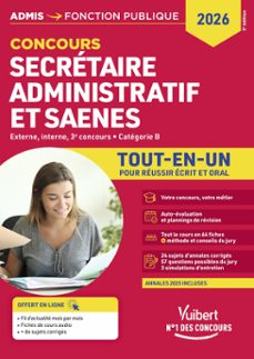 concours secretaire administratif et saenes - categorie b - tout-en-un (ebook)-9782311223446