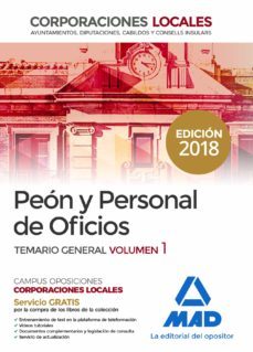 peon y personal de oficios de corporaciones locales. temario gene ral volumen 1-9788414217146
