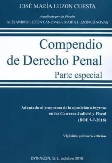 compendio 2018 de derecho penal parte especial-jose mª luzon cuesta-9788491488446