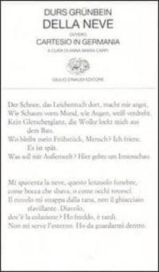 della neve ovvero cartesio in germania testo tedesco a fronte-9788806178246