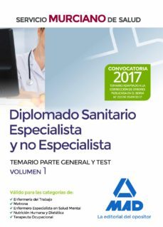 diplomado sanitario especialista y no especialista del servicio murciano de salud: temario general y test (vol. 1)-9788414211656
