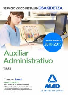 auxiliar administrativo de osakidetza-servicio vasco de salud. te st-9788414215456