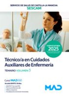 técnico/a en cuidados auxiliares de enfermería servicio de salud de castilla-la mancha (sescam) temario volumen 3-9788414294956