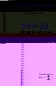 svr-20: manual de valoracion del riesgo de violencia sexual (cuad ernillo + cuestionario)-9788447527656