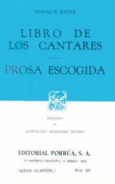 libro de los cantares. prosa escogida-enrique heine-9789684329256