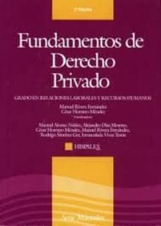 fundamentos de derecho privado (grado en relaciones laborales y r ecursos humanos)  (2ª ed.)-9788461543366