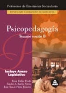 psicopedagogia, temario parte b: preparacion profesores educacion secundaria-jose tomas perez romero-9788483117866