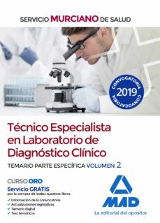 tecnico especialista en laboratorio de diagnostico clinico del servicio murciano. temario parte especifica volumen 2-9788414228876