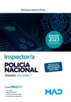 inspector/a policia nacional escala ejecutiva. temario volumen i 2023-9788414270776