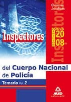 inspectores del cuerpo nacional de policia: temario vol ii. cienc ias juridicas-9788466598576