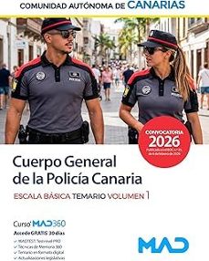cuerpo general de la policia canaria. escala basica. temario volu men 1-9791370286576