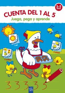 cuenta del 1 al 5 (juega, pega y aprende) (libro con adhesivos)-9788408098386