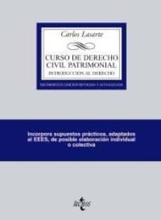 curso de derecho civil patrimonial: introduccion al derecho (16ª ed.)-carlos lasarte alvarez-9788430950386