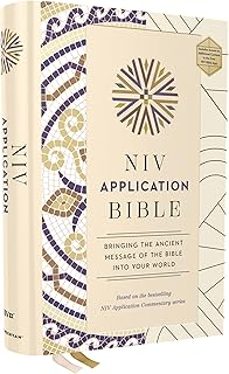 niv application bible, hardcover, multi-cream, red letter, comfort print : bringing the ancient message of the bible into-9780310465096
