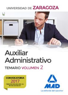 auxiliar administrativo de la universidad de zaragoza. temario volumen 2-9788414209196