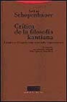 critica de la filosofia kantiana: apendice a "el mundo como volun tad y representacion"-9788481642896