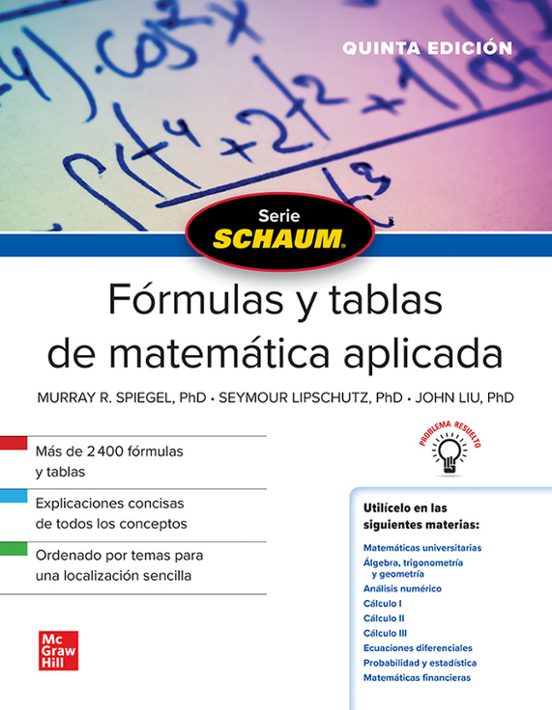 Portada de FORMULAS Y TABLAS DE MATEMATICA APLICADA