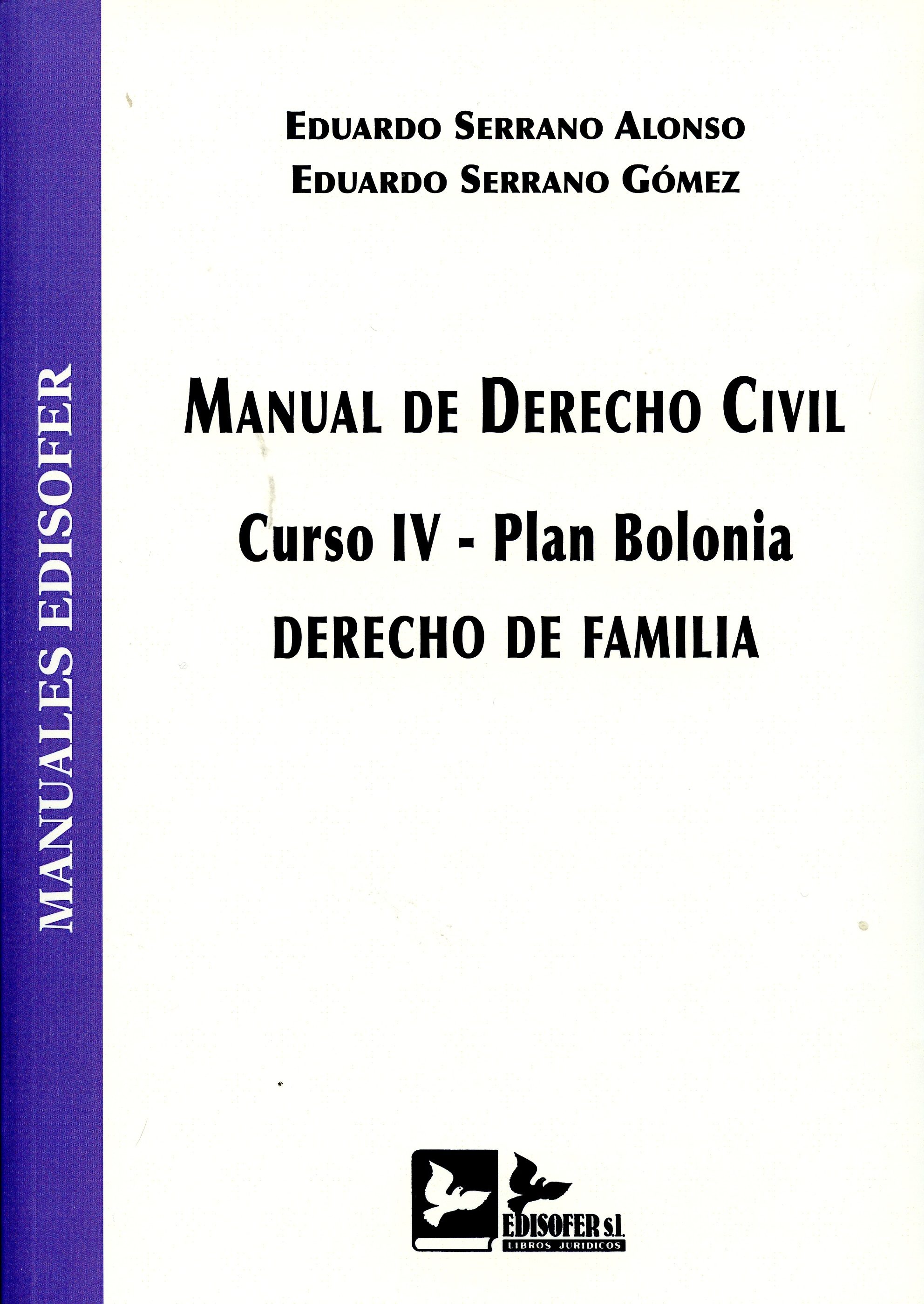 manual de derecho civil. curso iv-plan bolonia. derecho de familia-eduardo