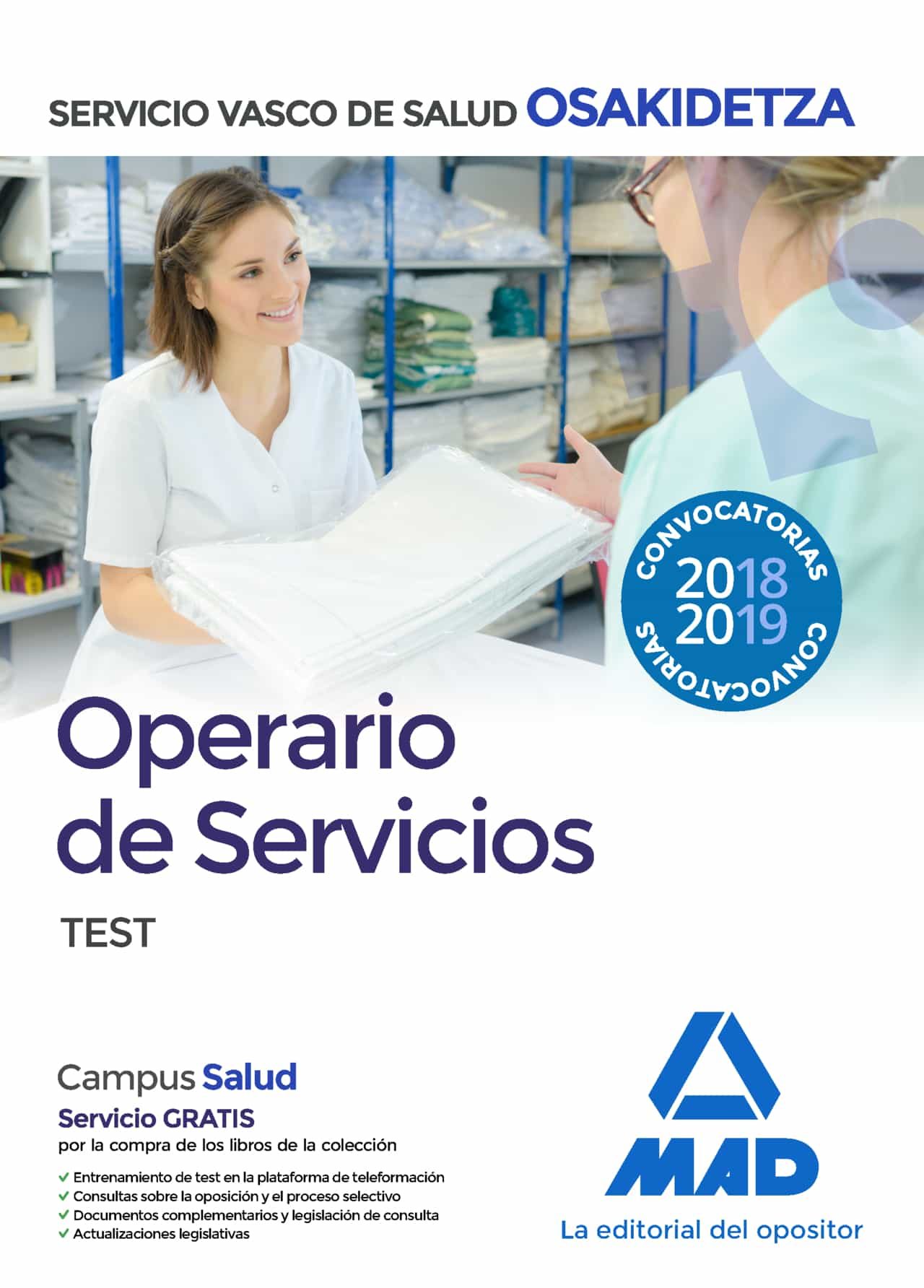 Operario/a De Servicios De Osakidetza-servicio Vasco De Salud. Test por Vv.aa.