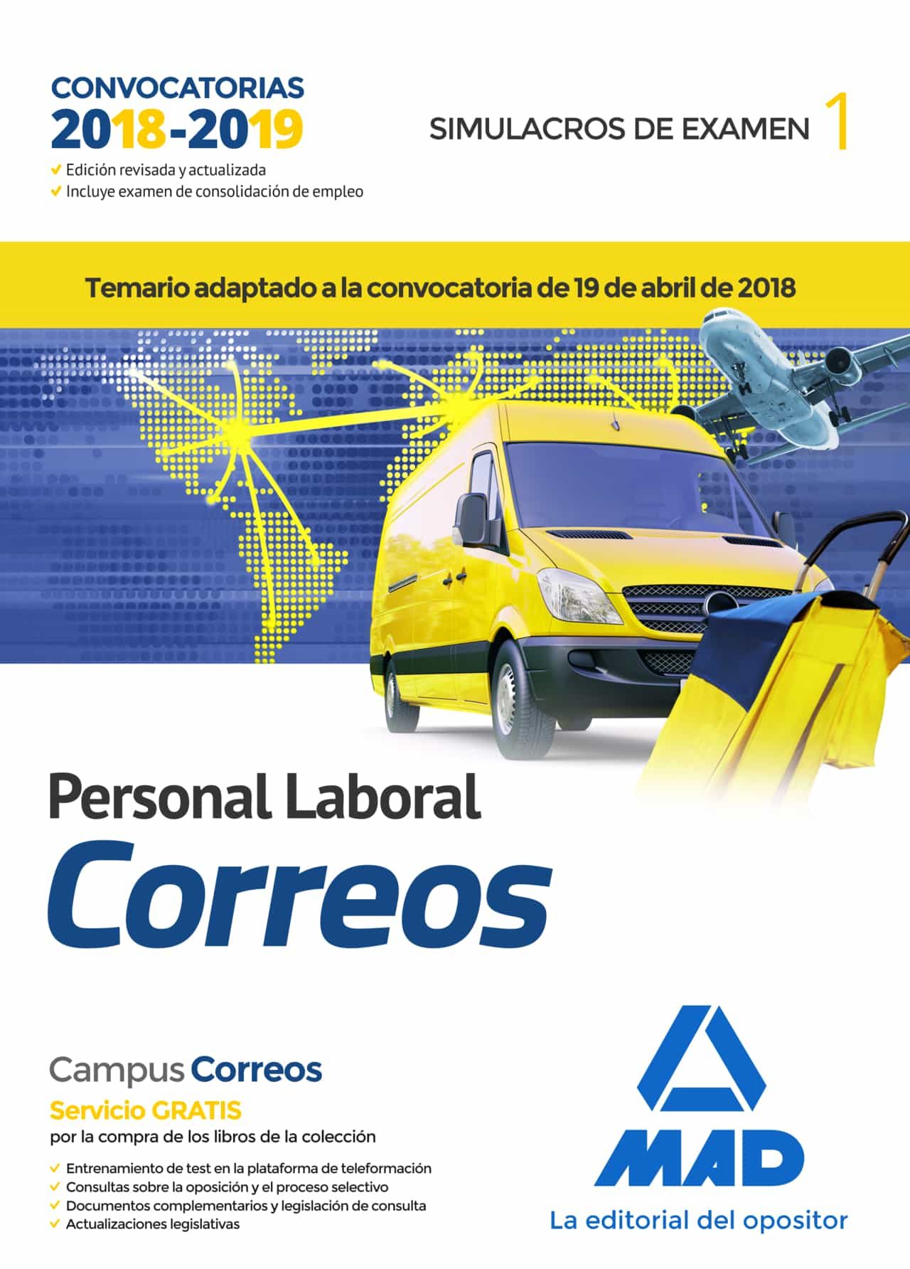 Personal Laboral De Correos Y Telegrafos. Simulacros De Examen (vol. 1) por Vv.aa.
