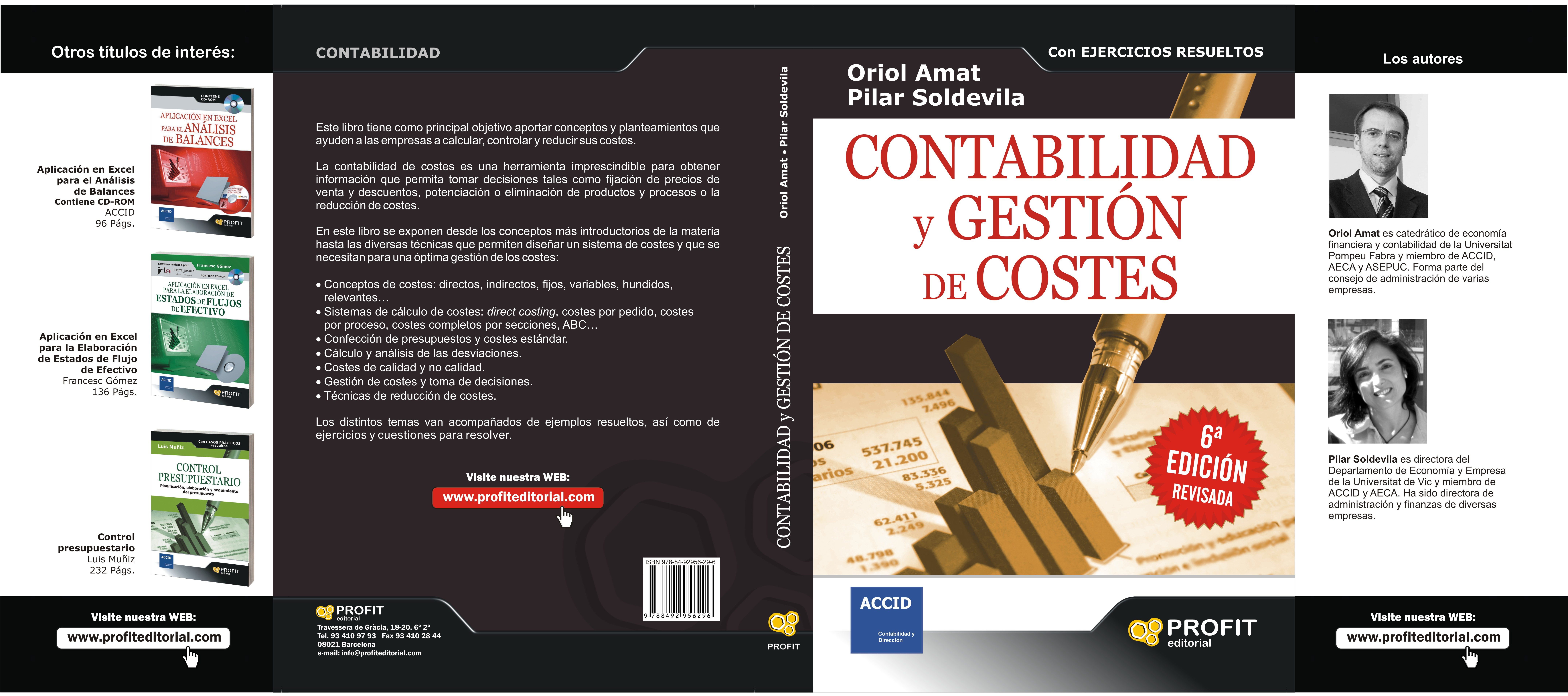 Contabilidad Y Gestion De Costes (6ª Ed.) por Oriol Amat