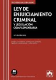 ley de enjuiciamiento criminal y legislación complementaria (16ª ed.)-9788417135836 ley de enjuiciamiento criminal y legislación complementaria (16ª ed.)-9788417135836