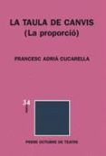 la taula de canvis (la proporcio)-francesc adria cucarella-9788475028736 la taula de canvis (la proporcio)-francesc adria cucarella-9788475028736