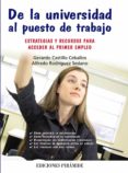 de la universidad al puesto de trabajo: estrategias y recursos pa ra acceder al primer empleo-gerardo castillo ceballos-alfredo rodriguez sedano-9788436825176 de la universidad al puesto de trabajo: estrategias y recursos pa ra acceder al primer empleo-gerardo castillo ceballos-alfredo rodriguez sedano-9788436825176