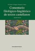 comentario filologico-lingüistico de textos castellanos-9788474854176 comentario filologico-lingüistico de textos castellanos-9788474854176