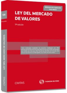 Portada de LEY DEL MERCADO DE VALORES (11º ED.)