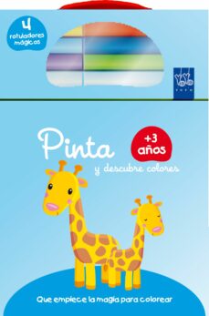 Portada de PINTA Y DESCUBRE COLORES +3: JIRAFA