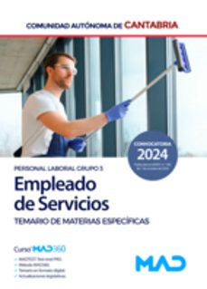 Portada de EMPLEADO DE SERVICIOS (PERSONAL LABORAL GRUPO 3). TEMARIO DE MATERIAS ESPECIFICAS