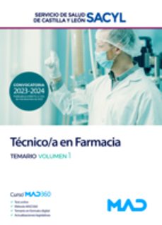 Portada de TECNICO/A EN FARMACIA DEL SERVICIO DE SALUD DE CASTILLA Y LEON TEMARIO VOL. 1